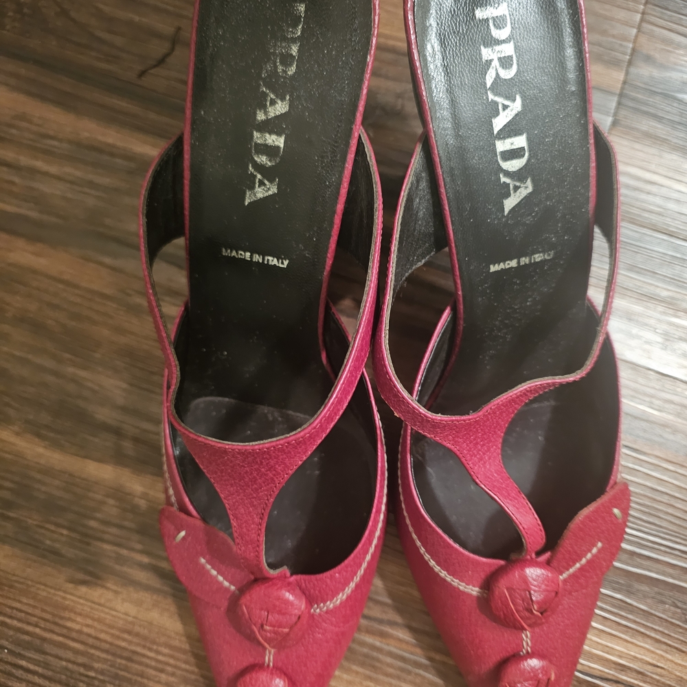 Prada Red Leather Heels - image 2